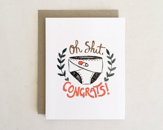 Oh Shit, Congrats! Baby Card