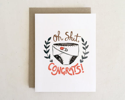 Oh Shit, Congrats! Baby Card