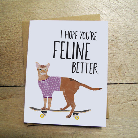 Hope You're Feline Better Card