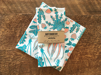 Fruit & Veggies Set of 2 Tea Towels