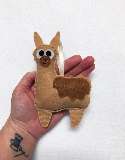 Llama Felt Ornament // By Red Marionette