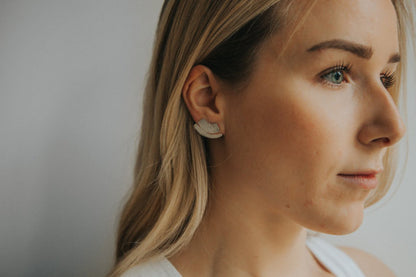 Syma Studs Ear Jacket// Brass Earrings