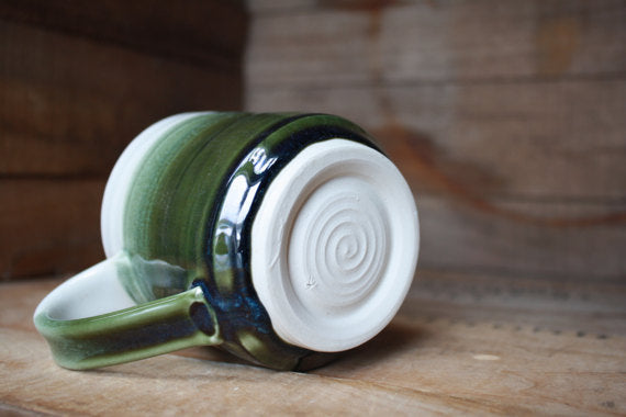Glazed Speckled White/Crisp Olive Coffee Mug