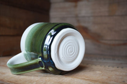 Glazed Speckled White/Crisp Olive Coffee Mug