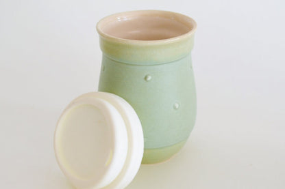 Turquoise Ceramic Travel Mug with Lid