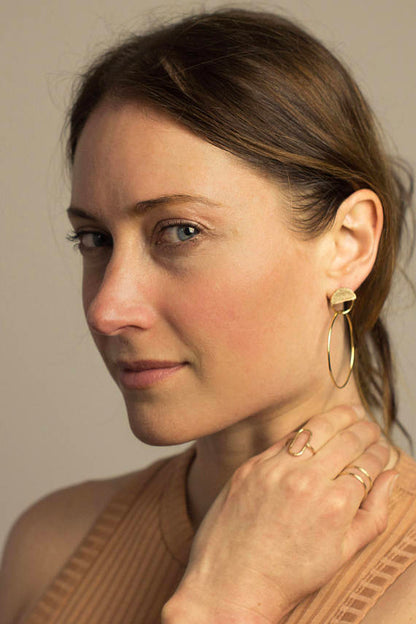 Abri Brass Hoop  Earrings