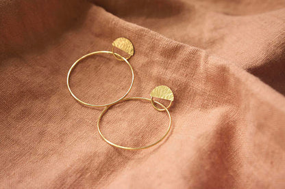 Abri Brass Hoop  Earrings