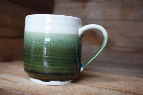 Glazed Speckled White/Crisp Olive Coffee Mug