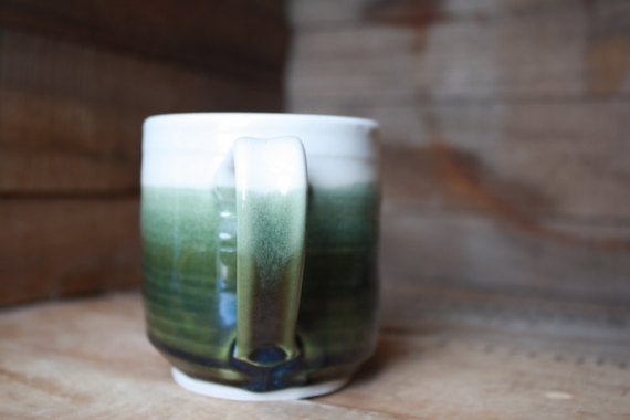 Glazed Speckled White/Crisp Olive Coffee Mug