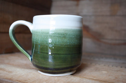 Glazed Speckled White/Crisp Olive Coffee Mug