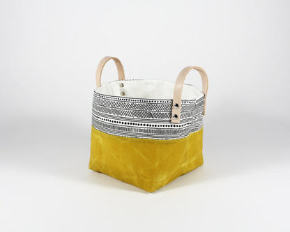 Marigold Waxed Canvas Fabric Basket