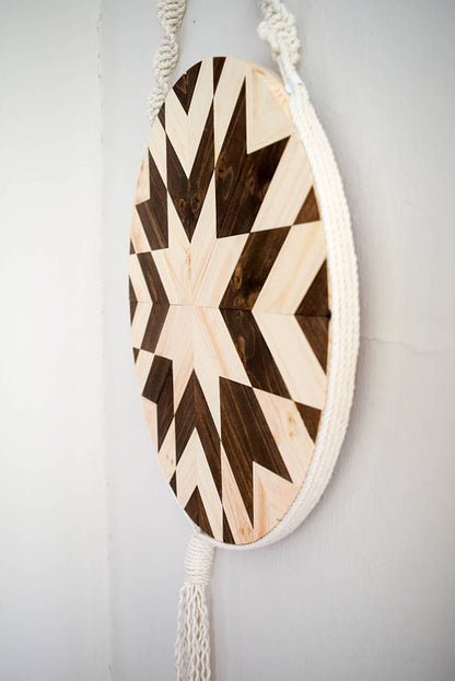 Wood and Macrame Wall Hanging -   // by Roaming Roots Studio