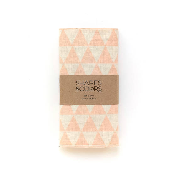Blush Pink Triangles Dinner Napkin Set