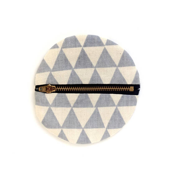 Grey Small Circle Pouch- Geometric Modern Wallet