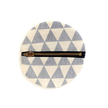 Grey Small Circle Pouch- Geometric Modern Wallet