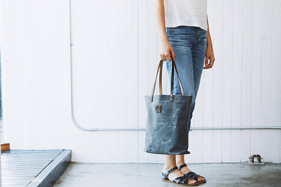 Waxed Canvas Tote Bag