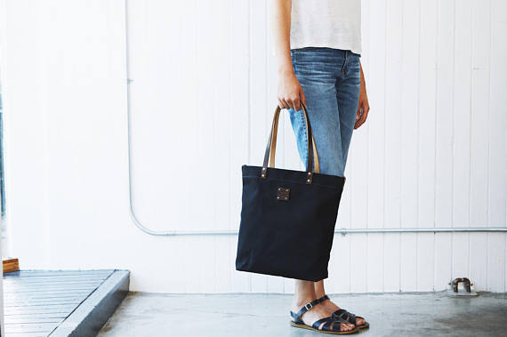 Waxed Canvas Tote Bag