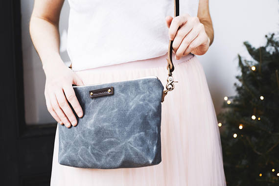 Waxed Canvas Mini Crossbody Bag