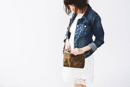 Waxed Canvas Mini Crossbody Bag