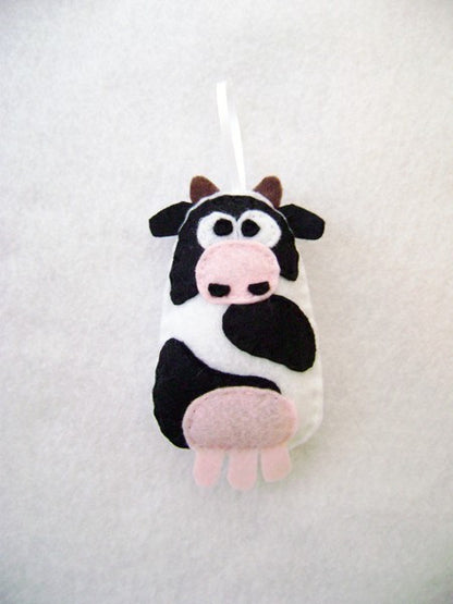 Cow Felt Ornament // By Red Marionette