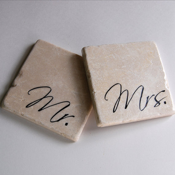 Mr & Mrs Coasters // Set of 2