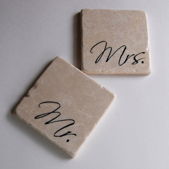Mr & Mrs Coasters // Set of 2