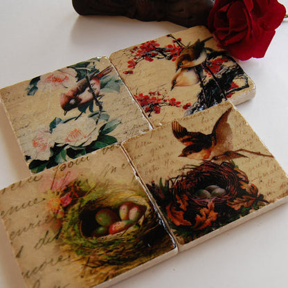 Song Birds Coasters // Set of 4