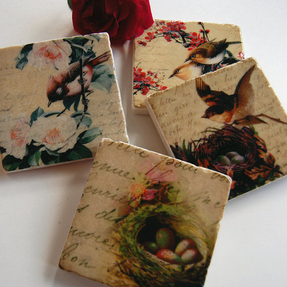 Song Birds Coasters // Set of 4