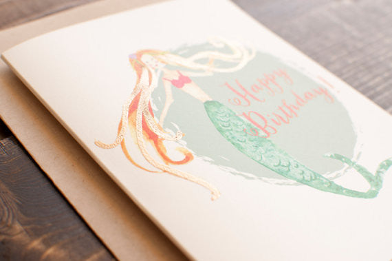 Happy Birthday Mermaid Greeting Card