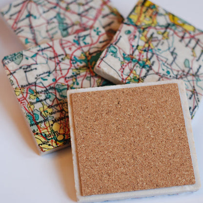 Boston Map Coasters // Set of 4