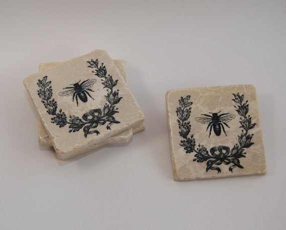 Royal Bees Coasters // Set of 4