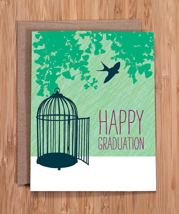 Happy Graduation Free Bird Greeting Card