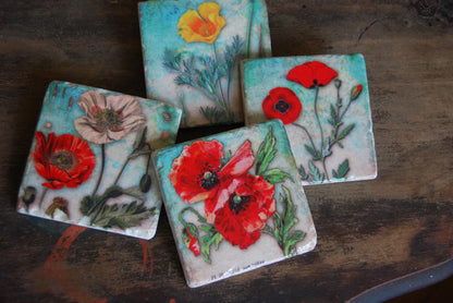 Garden Party Floral Coasters // Set of 4