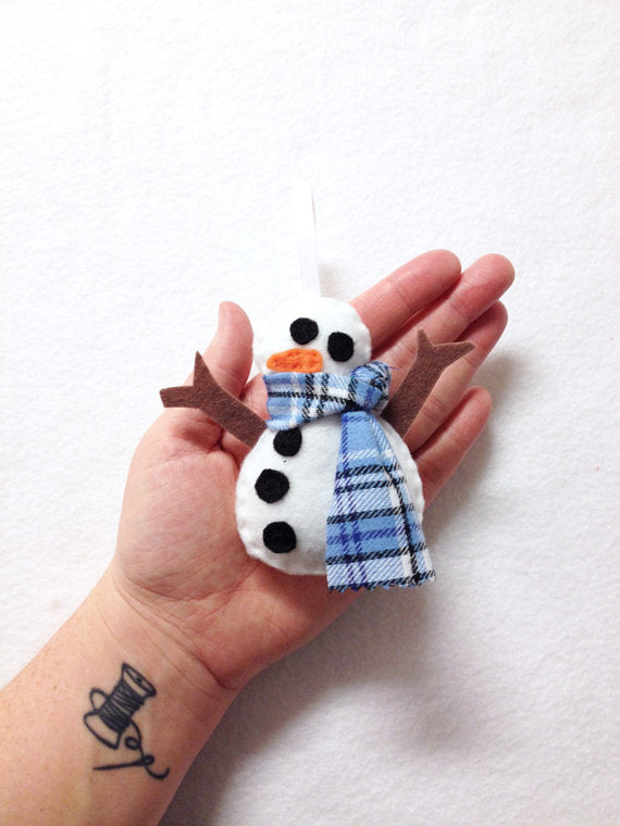 Snowman Felt Ornament // By Red Marionette