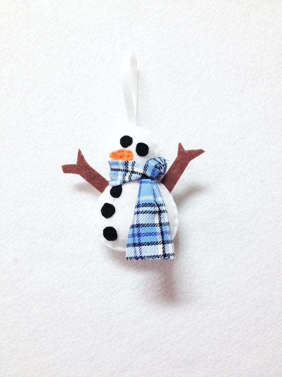 Snowman Felt Ornament // By Red Marionette