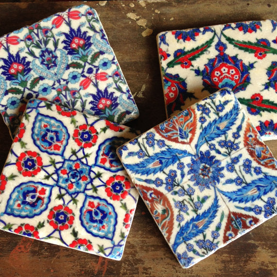 Turkish Tile Coasters // Set of 4 – Daydream Art Supply