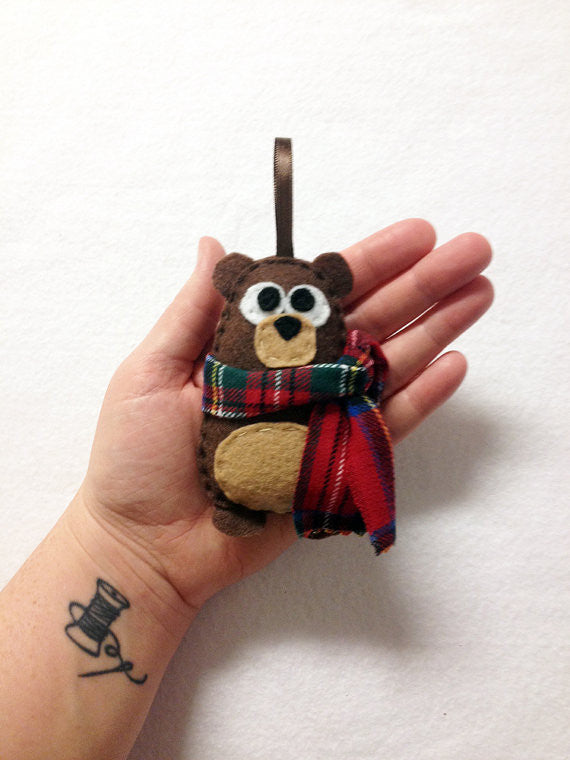 Bear Felt Ornament // By Red Marionette