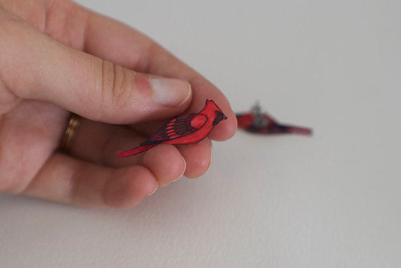 Red Cardinal Studs
