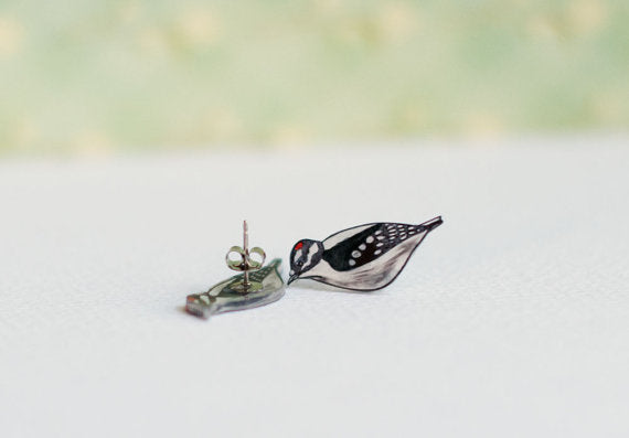 Downy Woodpecker Studs
