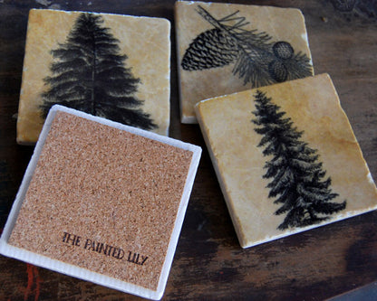 Pine Forest Coasters // Set of 4