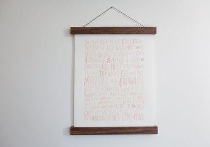 Wooden Poster Hanger - Walnut 14 inches