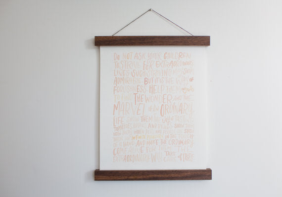 Wooden Poster Hanger - Walnut 11 inches