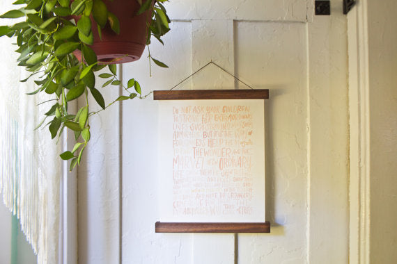 Wooden Poster Hanger - Walnut 14 inches