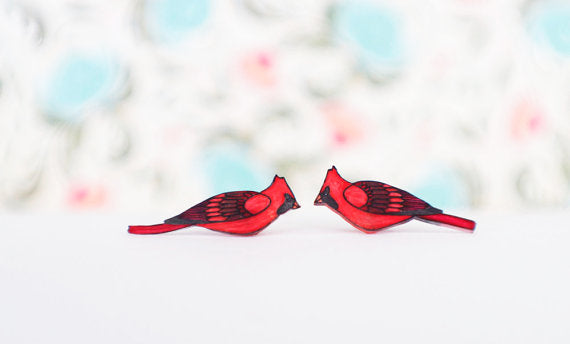 Red Cardinal Studs
