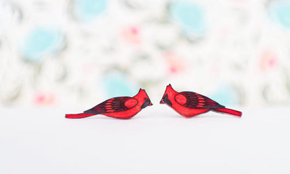 Red Cardinal Studs