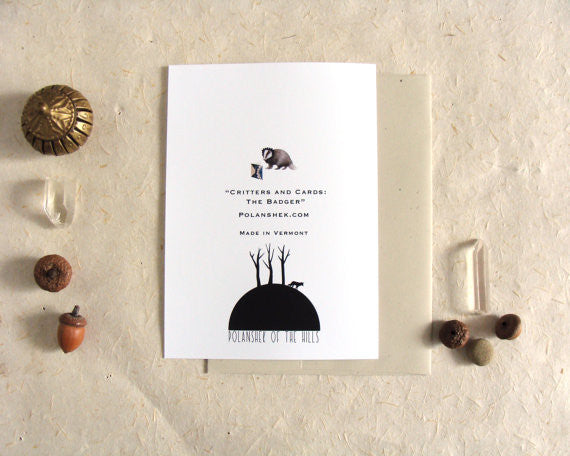 Critters and Cards: Badger - Greeting Card