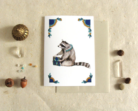 Critters and Cards: Raccoon - Greeting Card