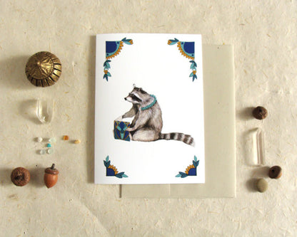 Critters and Cards: Raccoon - Greeting Card