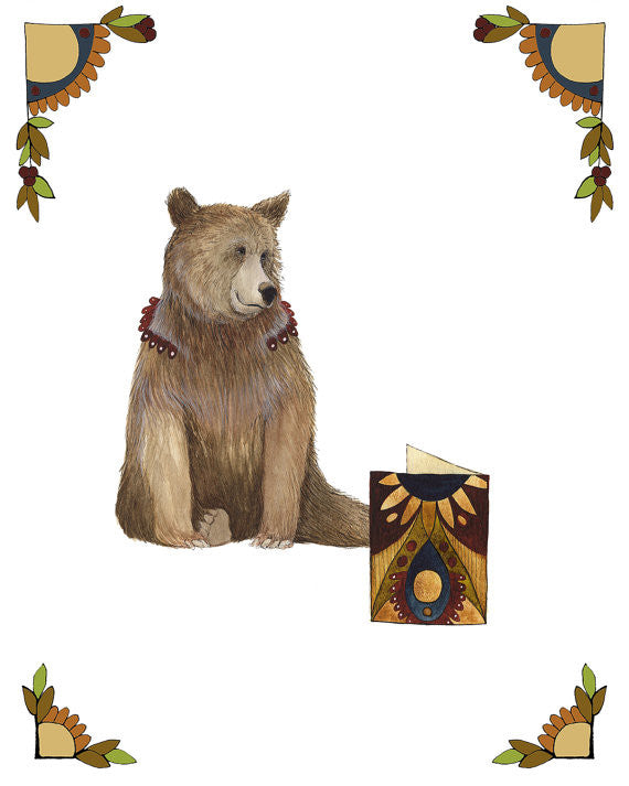 Critters and Cards: Bear - Art Print