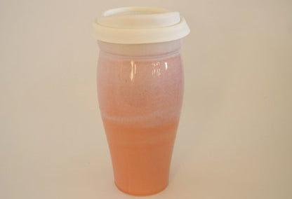 Ceramic Travel Mug with Lid- Light Pink
